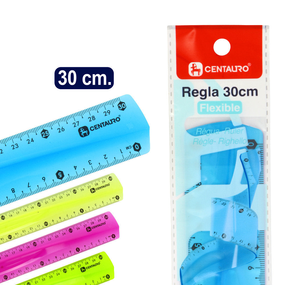 Regla flexible 30 cm Centauro colores surtidos