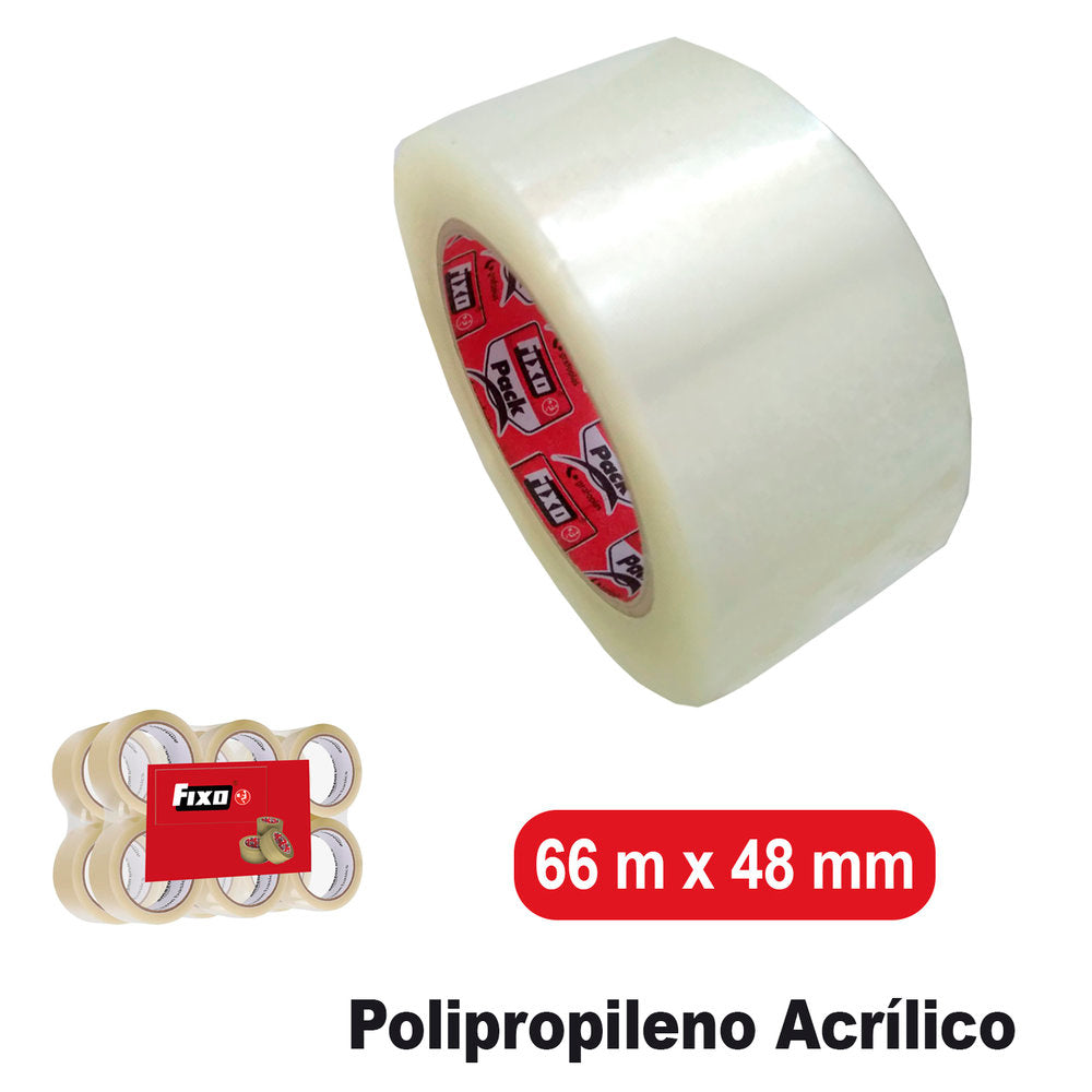 CINTA EMBALAR TRANSPARENTE 48X66 PP ACRILICO TRANSPARENTE | 36 UNIDADES | (GRAFOPLAS) Imagen principal del producto