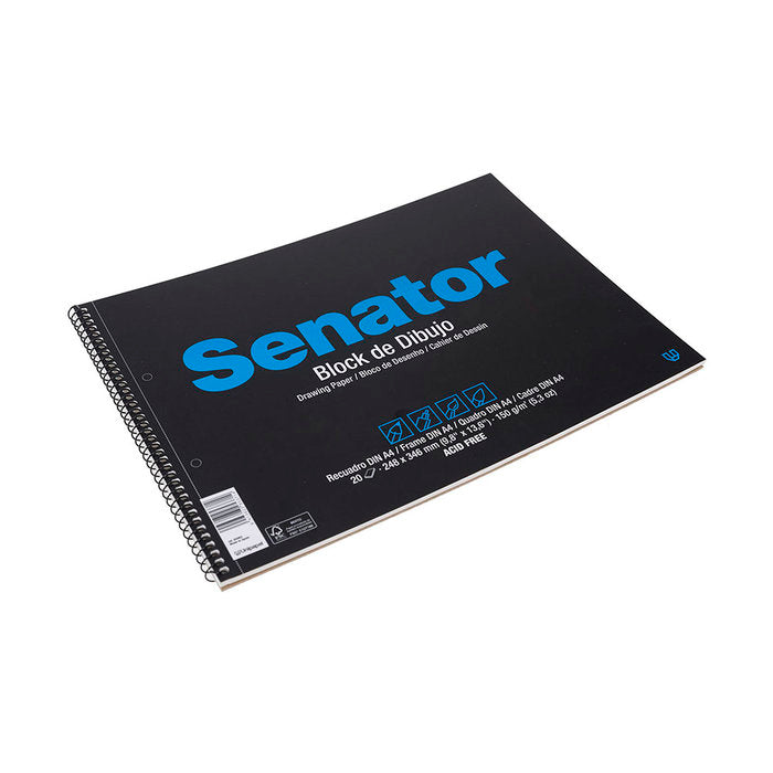 Bloc dibujo espiral senator fº prolongado 20h 150g con recuadro 2 taladros y microperforado Imagen principal del producto