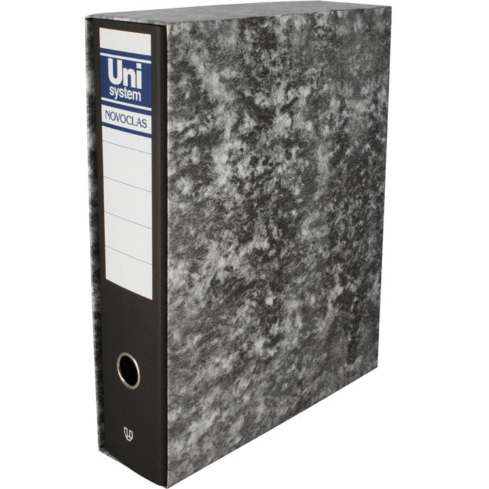 ARCHIVADOR FOLIO CON CAJA NEGRO NOVOCLAS | 12 UNIDADES | (UNIPAPEL)
