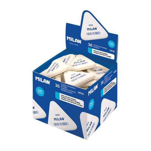 GOMA MILAN 4836 MIGA DE PAN FLEXIBLE TRIANGULARES COLORES S | 36 UNIDADES | (MILAN)
