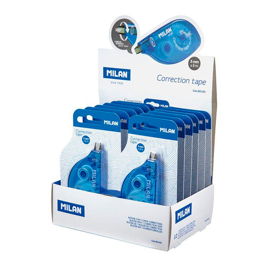 EXPOSITOR 12 UNIDADES CORRECTOR CINTA MILAN 5MM X 8M | 12 UNIDADES | (MILAN)