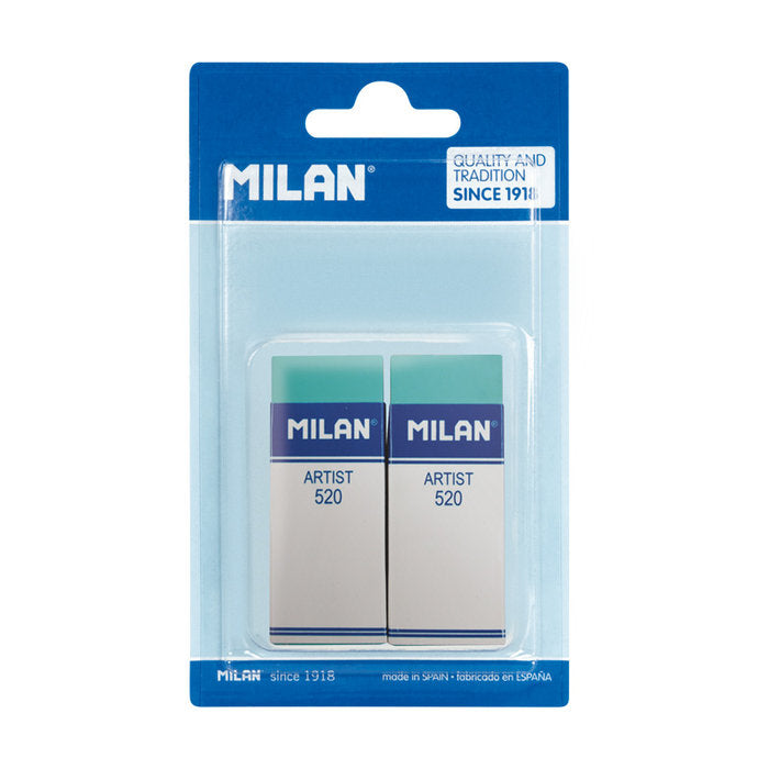 Blister 2 Gomas Verdes Artist 520 con Funda de Cartón Milan