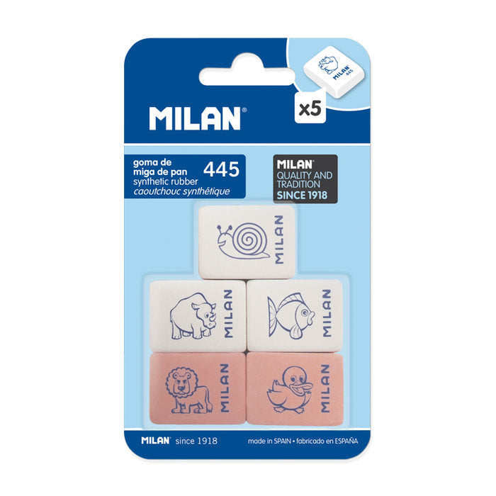 Blister 5 Gomas con Dibujos Infantiles 445