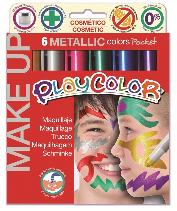 MAQUILLAJE MAKE UP METALLIC POCKET 6 COLORES SURTIDOS | 1 UNIDADES | (INSTANT)
