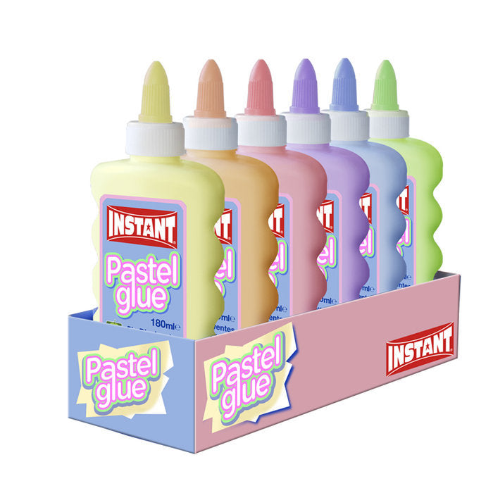 Expositor 6 Cola Blanca Instant 180 ml Colores Pastel Imagen principal del producto