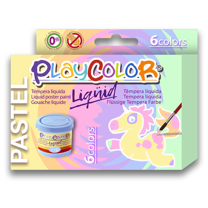 TEMPERA LIQUIDA PLAYCOLOR 40ML 6 COLORES PASTEL | 1 UNIDADES | (INSTANT) Imagen principal del producto