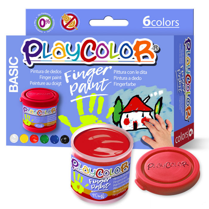 Pintura Dedos Playcolor Finger Paint Basic 40 ml Pack 6 INSTANT