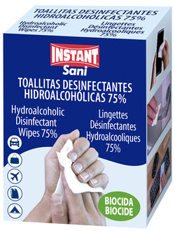 Toallitas desinfectantes hidroalcohólicas INSTANT pack 50 unidades