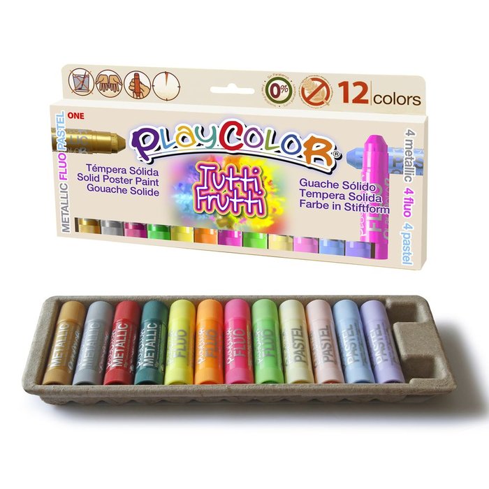 TEMPERA SOLIDA ONE ESTUCHE 12 COLORES TUTTI FRUTTI | 1 UNIDADES | (INSTANT)