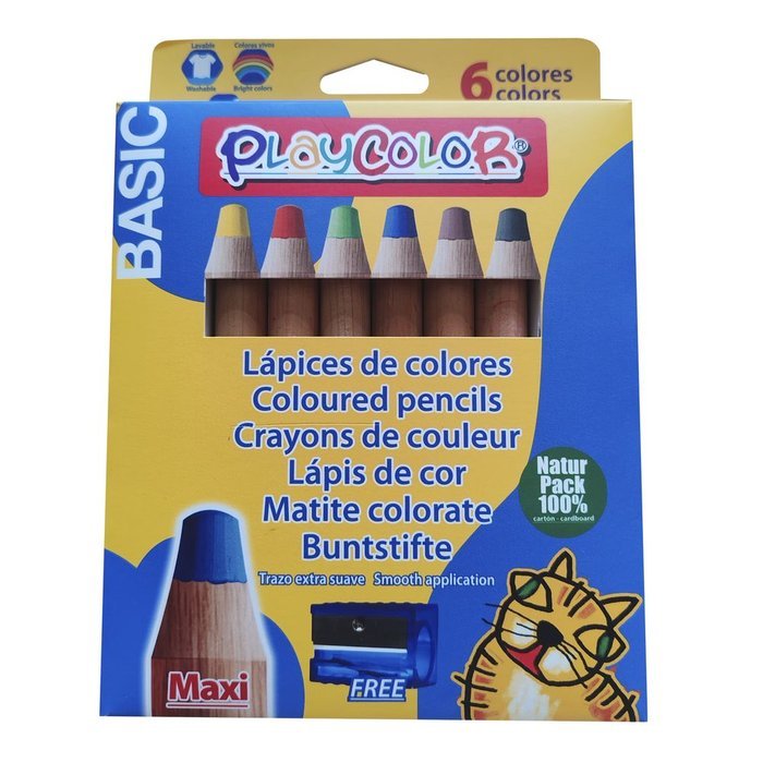 LAPIZ PLAYCOLOR MAXI BASIC 6 COLORES | 1 UNIDADES | (INSTANT)