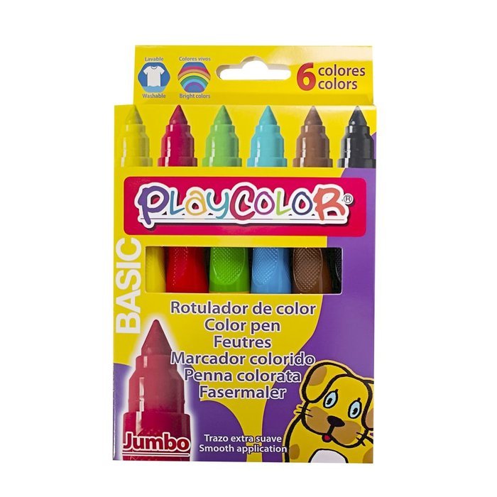 Rotulador Playcolor Jumbo Basic 6 Colores INSTANT
