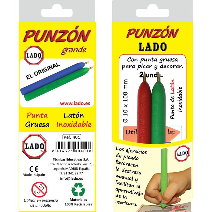 Punzon Lado Grande Punta Latón Inoxidable Lado Material Didáctico Imagen principal del producto