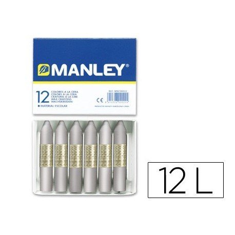 C/12 Ceras Manley Unicolor Nº75 Plata Imagen principal del producto
