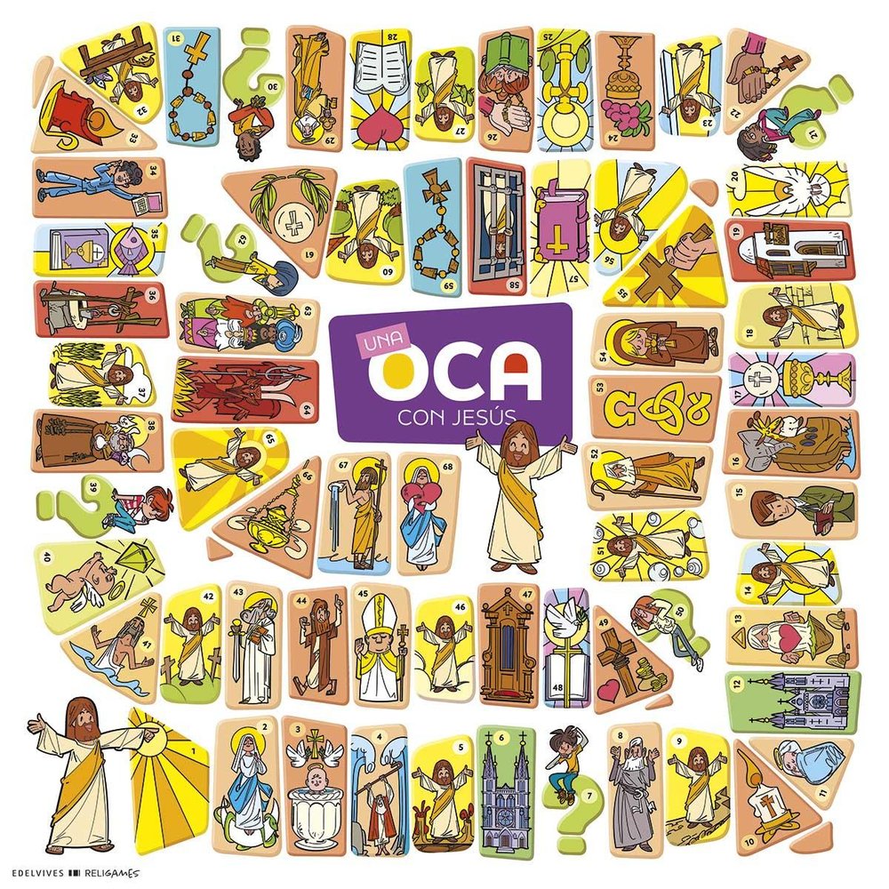 Una Oca con Jesus (eso/bach) Tablero Fichas Dados (Edelvives) - 8414643219576