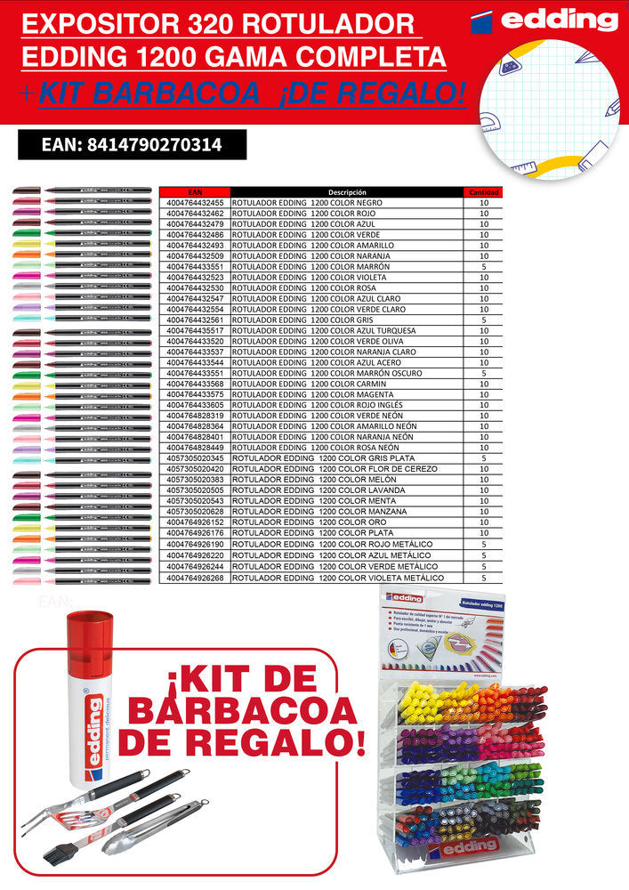 Exp 320 Edding 1200 Colores Surtidos Imagen principal del producto