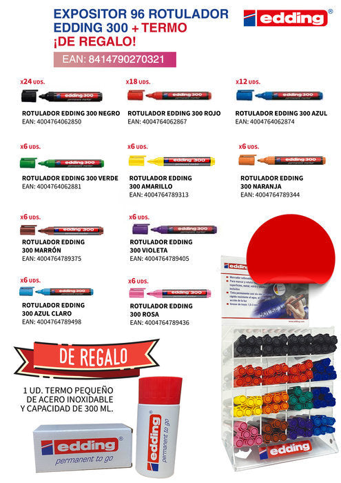 Exp 96 Rotuladores Permanentes Edding 300 Colores Surtidos Imagen principal del producto