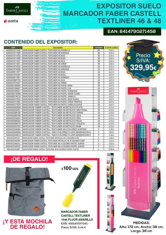 Expositor Suelo Marcador Faber Castell Textliner 46 y 48 Imagen principal del producto