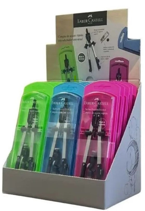 Exp 15 compás con adaptador universal estuche color neón