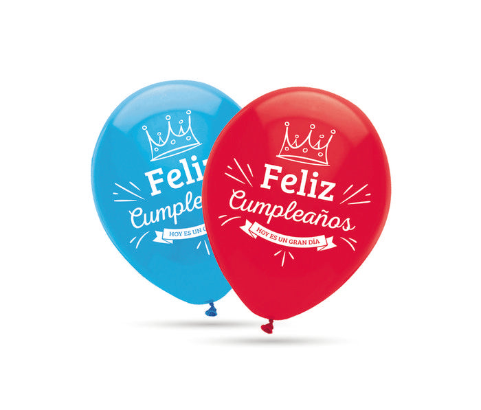 Globo 30 cm Bolsa 10 Unidades Feliz Cumpleaños Gran Festival Imagen secundaria del producto