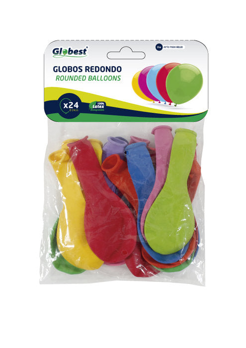 Globo 22 cm Bolsa Solapa 24 Uds Redondo Estándar Gran Festival Imagen principal del producto