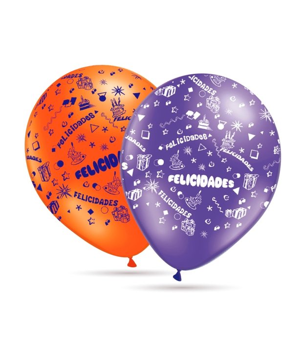 GLOBO 30CM 10 UNIDADES DIBUJO FELICIDADES | GRAN FESTIVAL ,S,A, | ENVASE 12 UDS. UNIDAD | 8421332506602