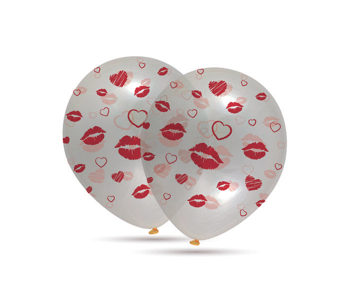 Globos Transparente 30 cm Bolsa-solapa 10 unidades Besos Gran Festival