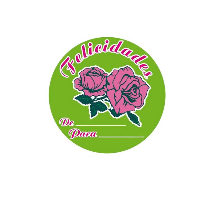 ETIQUETAS FELICIDADES ROSA ROLLO 250 UNIDADES | 1 UNIDADES | (ARGUVAL, S,L,)