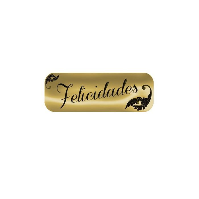 Etiqueta Adhesiva Felicidades Oro Rollo 250 Unidades ARGUVAL