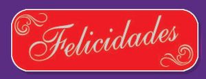 Etiqueta Adhesiva Felicidades Fondo Rojo Rollo 250U ARGUVAL Imagen principal del producto
