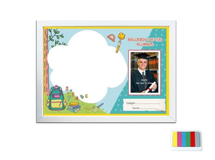 Marco Cristal Huellas A4 Recuerdo Profesor Marca ARGUVAL Imagen principal del producto