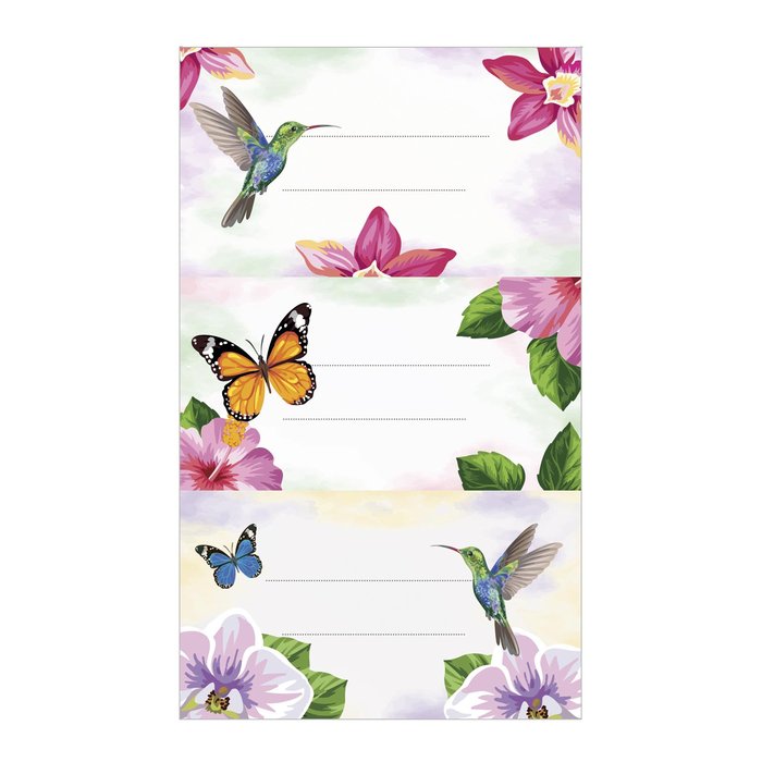 ETIQUETAS NOMBRES BLISTER 9 STICKER MARIPOSAS COLIBRI | 1 UNIDADES | (ARGUVAL, S,L,)