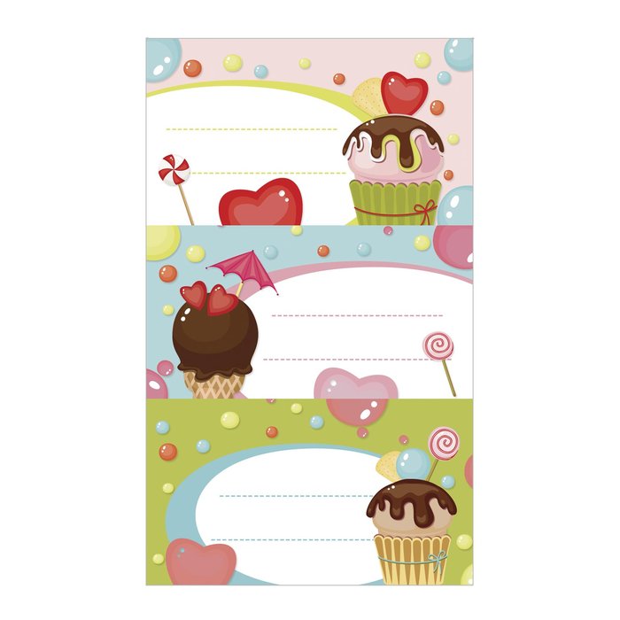 ETIQUETAS NOMBRES BLISTER 9 STICKER HELADOS | 10 UNIDADES | (ARGUVAL, S,L,)