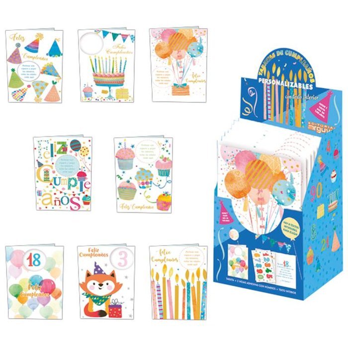 POSTAL AÑOS PERSONALIZABLE TEXTO INTERIOR 48 UNIDADES | ARGUVAL, S,L, | ENVASE 48 UDS. UNIDAD | 8421363457553