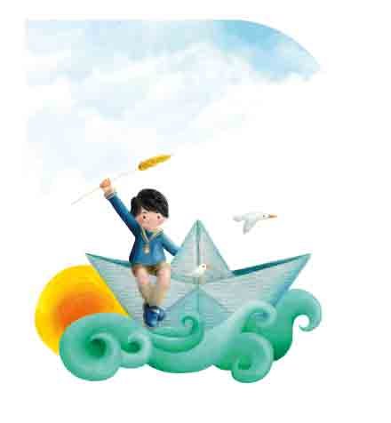 Etiquetas troqueladas Comunión Niño Barco ARGUVAL