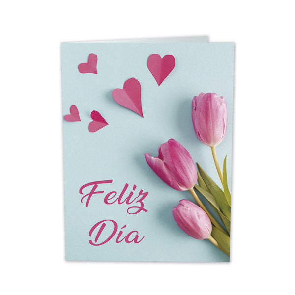 TARJETA MINI CARD TULIPANES FELIZ DIA | ARGUVAL, S,L, | ENVASE 25 UDS. UNIDAD | 8421363467026 Imagen principal del producto