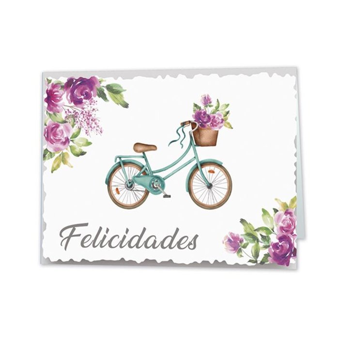 MINI CARD BICICLETA FELICIDADES | ARGUVAL, S,L, | ENVASE 25 UDS. UNIDAD | 8421363467040 Imagen principal del producto
