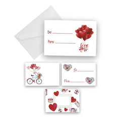 TARJETA + SOBRE ROMANTICA 100 UNIDADES SURTIDAS | ARGUVAL, S,L, | ENVASE 100 UDS. UNIDAD | 8421363468252