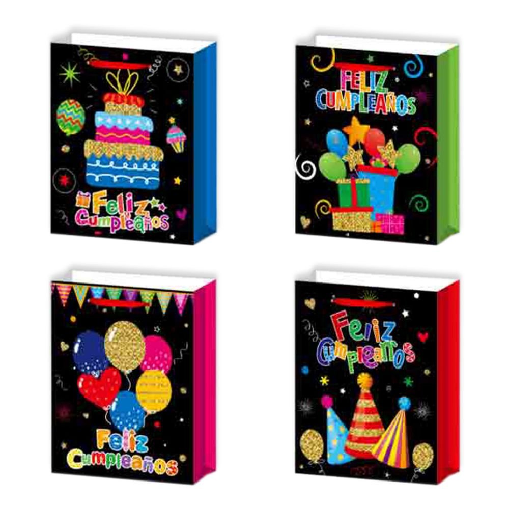 Bolsa regalo mediana infantil 32x26x10 cm Feliz cumpleaños Argual Infantil