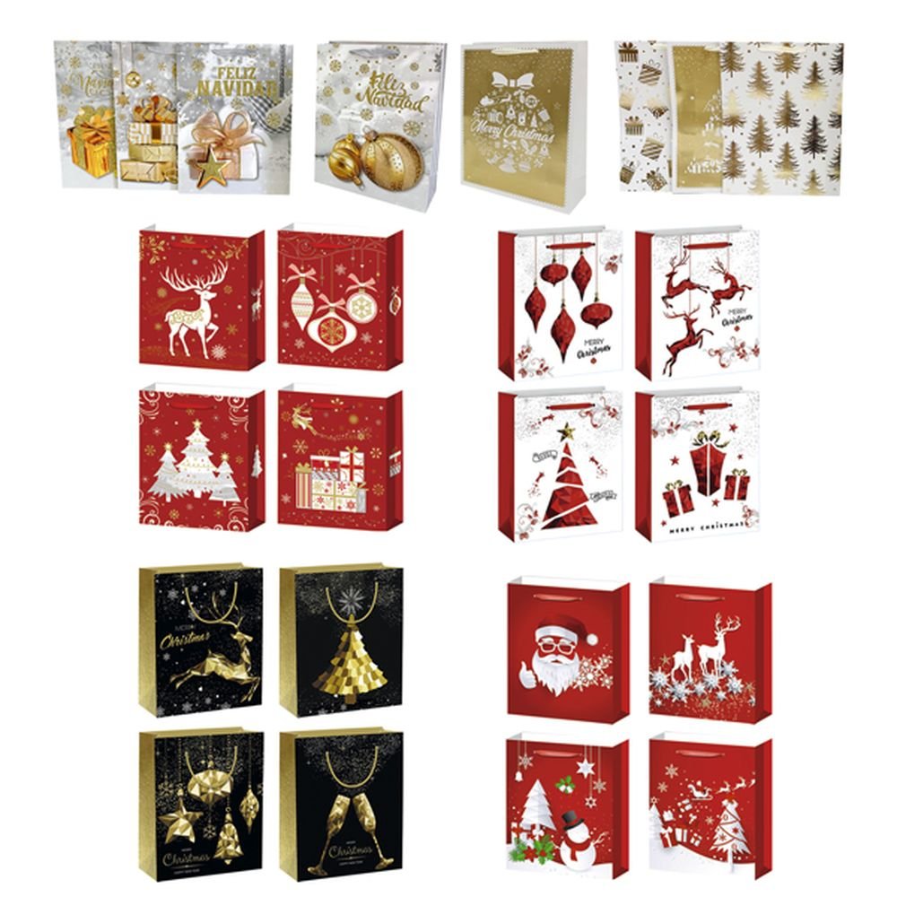 BOLSA MEDIANA NAVIDAD LUXE 32X26X10 SURTIDA 12U | ARGUVAL NAVIDAD | 1 UNIDAD | 8421363472532 Imagen principal del producto
