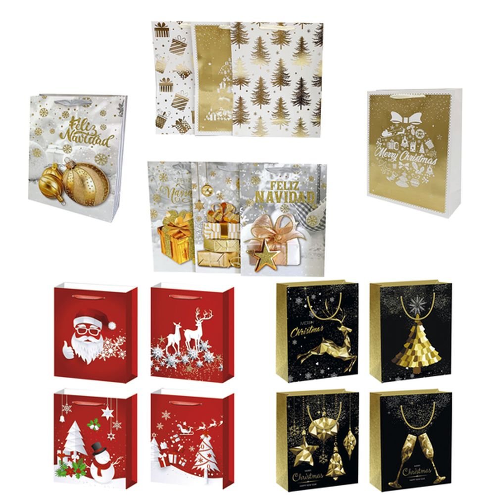 BOLSA GRANDE NAVIDAD LUXE SURTIDA 30X12X40 | ARGUVAL NAVIDAD | ENVASE 12 UDS. UNIDAD | 8421363472549