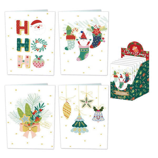 Tarjeta de Navidad Diseño Adornos Navideños Modelos Surtido Marca Arguval Pack 10