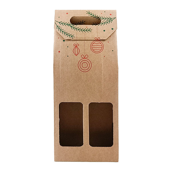 CAJA REGALO DOBLE BOTELLA CARTON NAVIDAD MARRON | ARGUVAL, S,L, | 1 UNIDAD | 8421363475274 Imagen principal del producto
