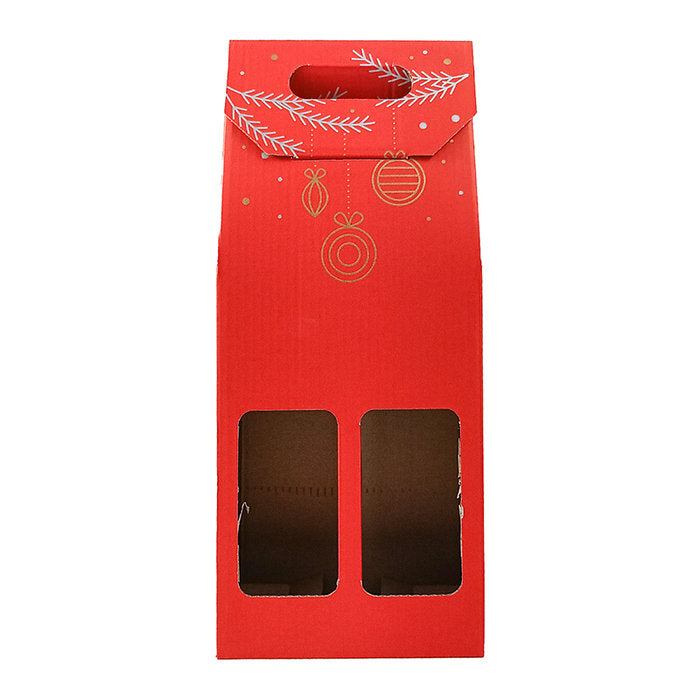 CAJA REGALO DOBLE BOTELLA CARTON NAVIDAD ROJO | ARGUVAL, S,L, | 1 UNIDAD | 8421363475281 Imagen principal del producto