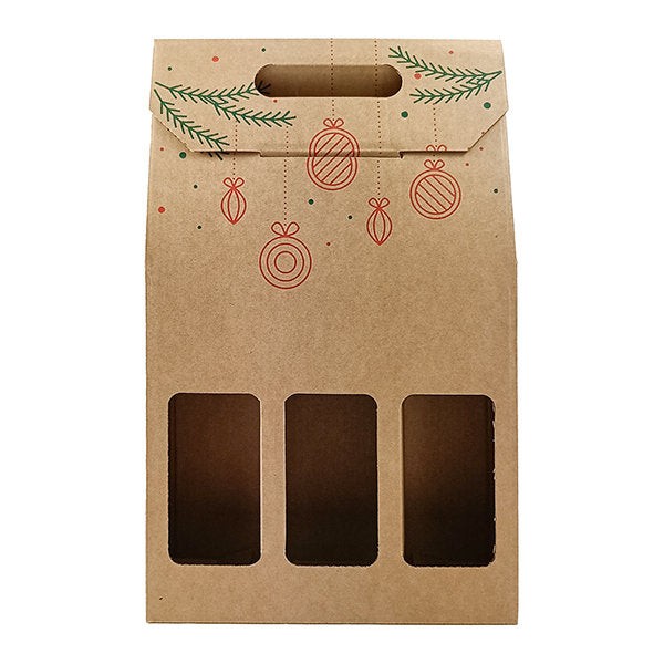 BOLSA BOTELLAS TRIPLE CARTON NAVIDAD MARRON | ARGUVAL, S,L, | ENVASE 12 UDS. UNIDAD | 8421363475304 Imagen principal del producto
