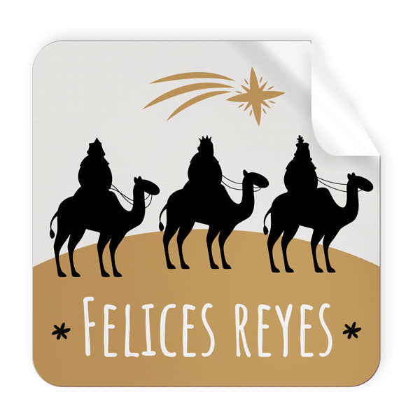 Rollo 250 Etiquetas Cuadrada Reyes Magos Navidad Imagen principal del producto