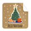 Rollo 250 Etiquetas Cuadrada Arbol Feliz Navidad