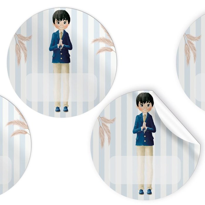 Etiquetas Adhesivas Redondas 4 cm Comunion Niño Pastel ARGUVAL COMUNION Pack 96U Imagen principal del producto