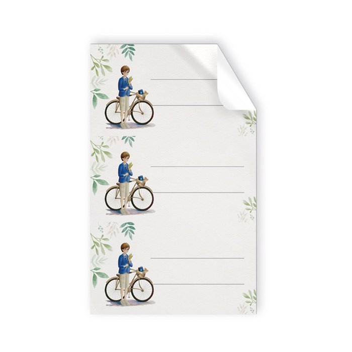 Blister 9 Stickers Comunión Niño Bicicleta Personalizables ARGUVAL Imagen principal del producto