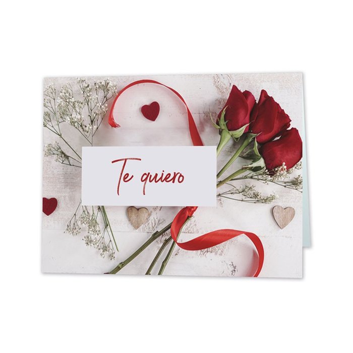 EXPOSITOR 25 TARJETAS MINI CARD ROSAS TE QUIERO 90X66MM | ARGUVAL, S,L, | ENVASE 25 UDS. UNIDAD | 8421363477254 Imagen principal del producto